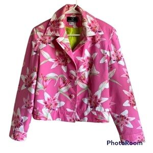 LORIZONI Floral Pink Jacket Blazer size S